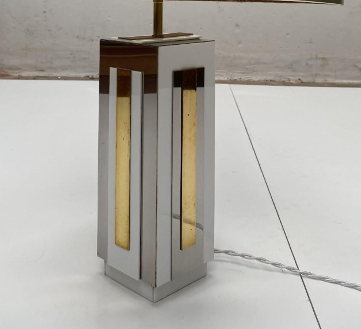 Sculptural Relief Table Lamp by Sculptor 'PH Jean' 1970 Brass Inox Lucite Signed For Sale 5