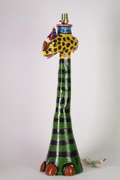 Sculptural "Rhino #5" Table Lamp by Bill Stewart, American Art Studio Pottery