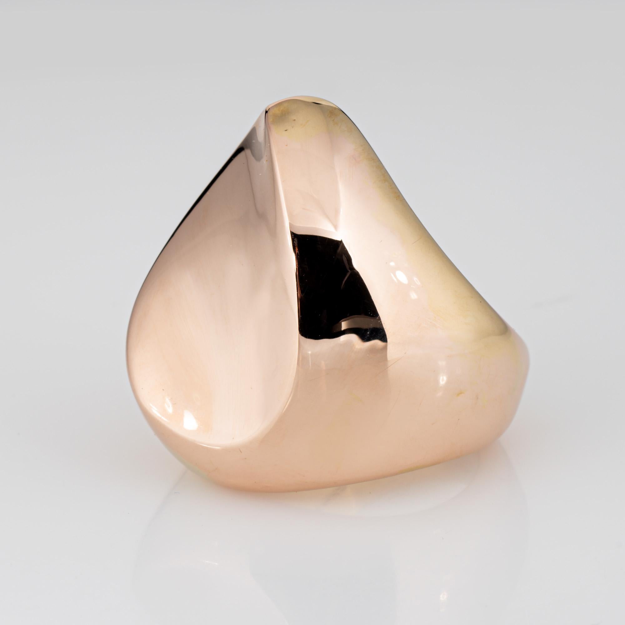 Skulpturaler Ring 14k Rose Gold Wide Band Sz 7 Estate Feiner Cocktail-Schmuck im Zustand „Gut“ im Angebot in Torrance, CA