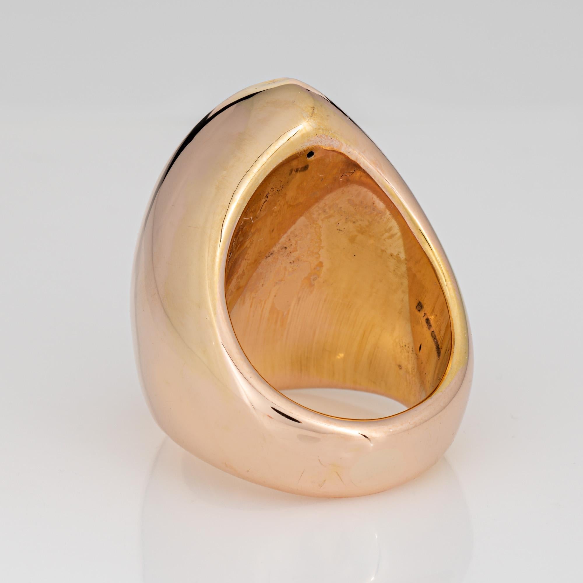 Skulpturaler Ring 14k Rose Gold Wide Band Sz 7 Estate Feiner Cocktail-Schmuck Damen im Angebot