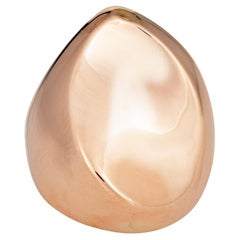 Skulpturaler Ring 14k Rose Gold Wide Band Sz 7 Estate Feiner Cocktail-Schmuck