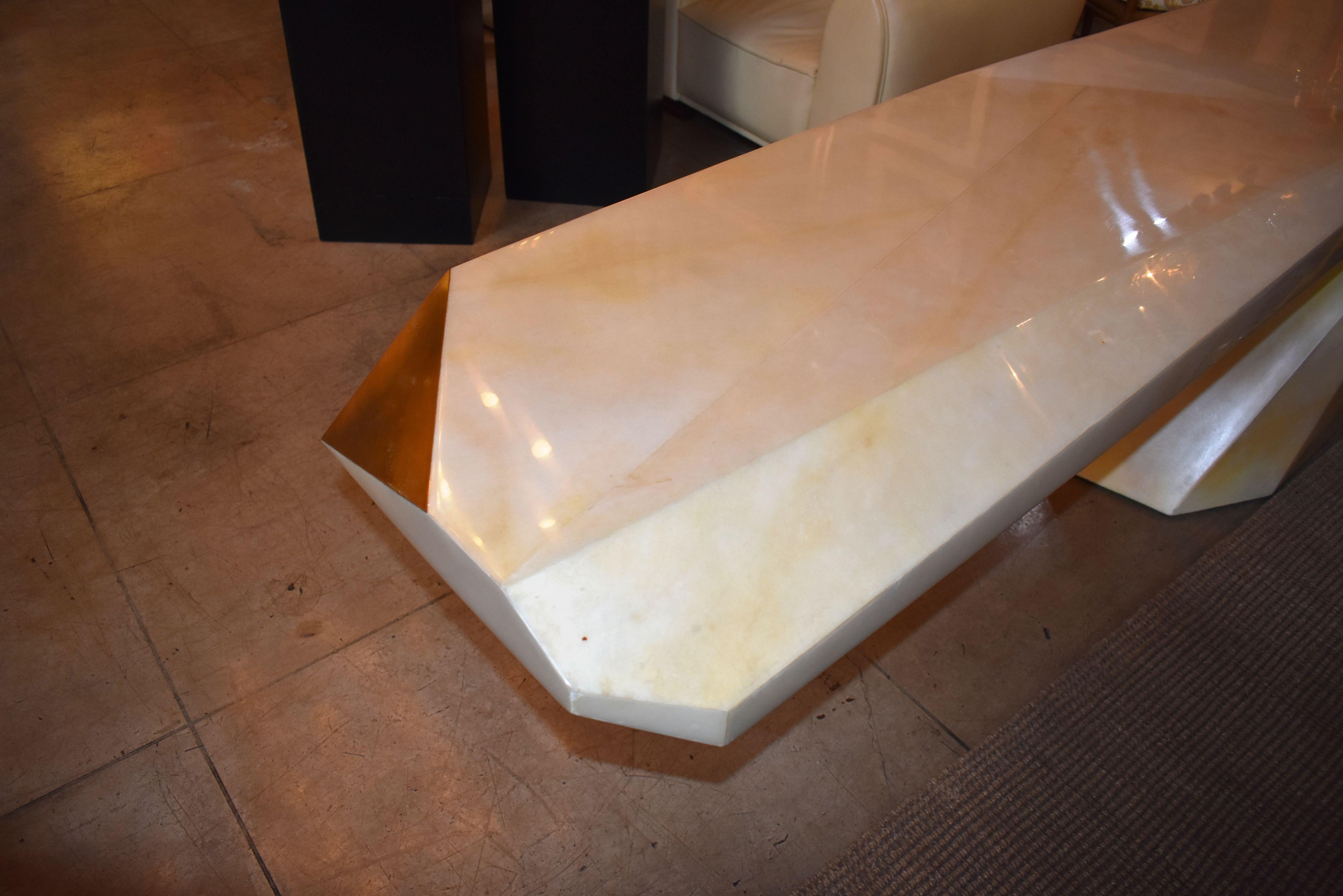 Sculptural Rock Design Parchment Console Table 1
