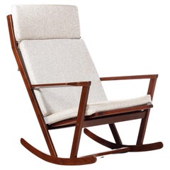 Vintage Rocking Chair by Poul Volther for Frem Rojle in Afromosia, New Fabric, c. 1960s