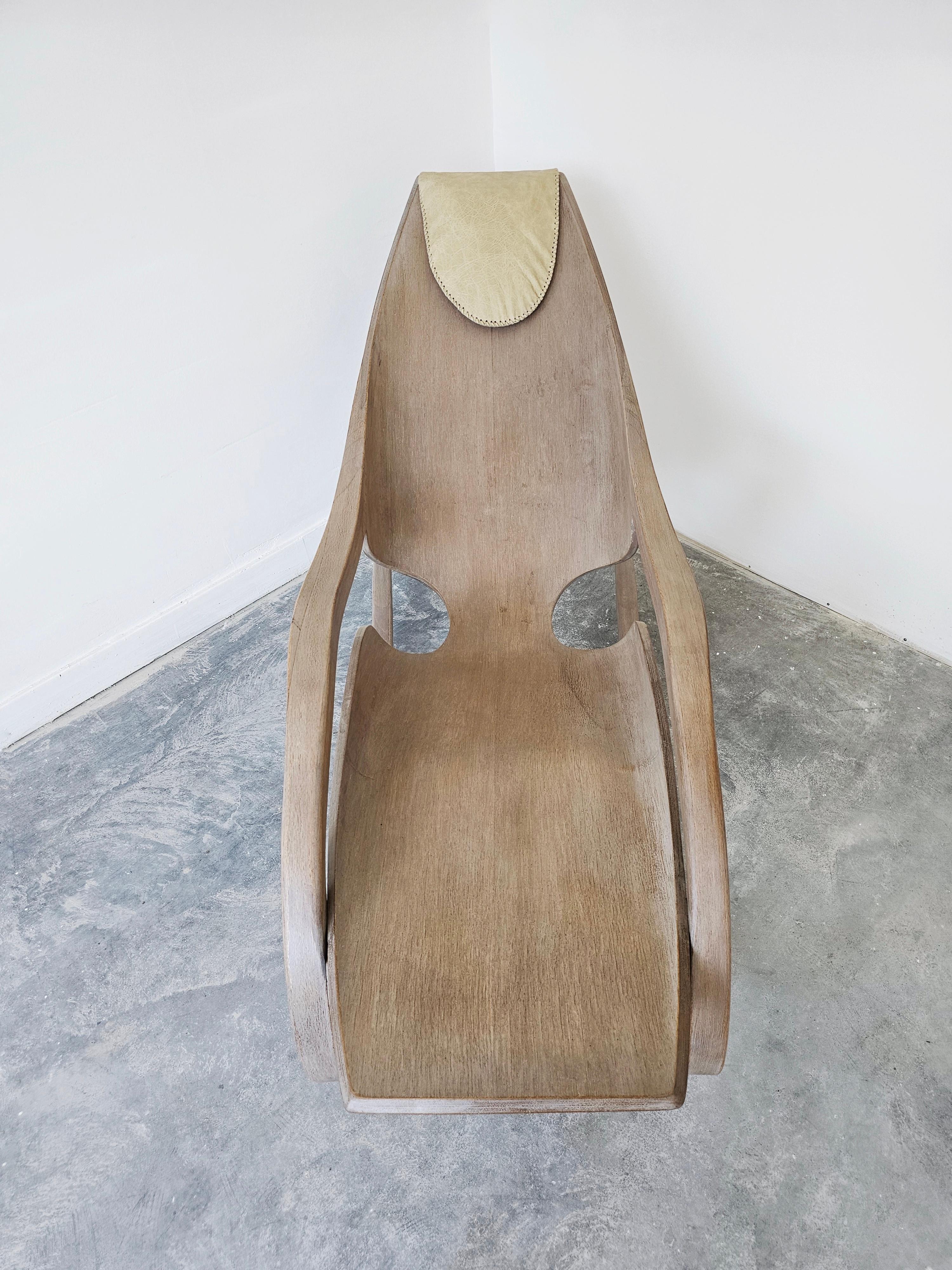 Balkan Sculptural Rocking Chair done in molded Ash plywood in style of Wendell Castle For Sale