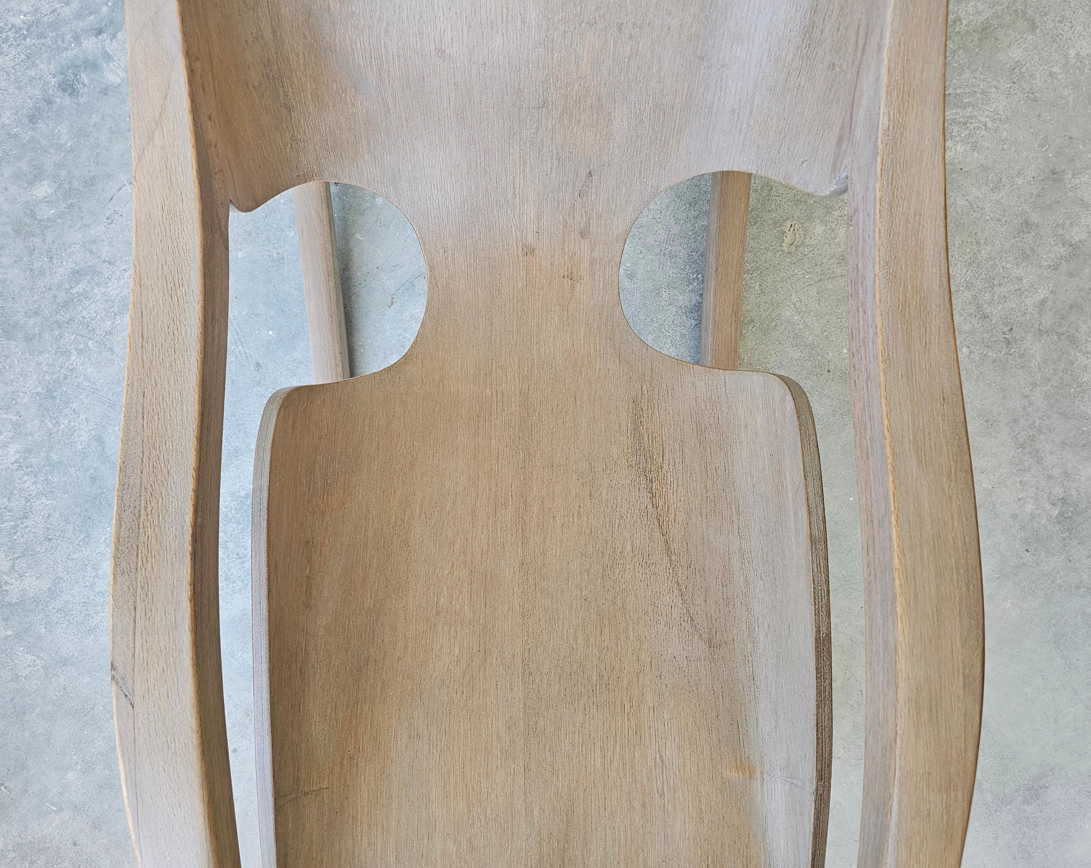 Sculptural Rocking Chair done in molded Ash plywood in style of Wendell Castle For Sale 2
