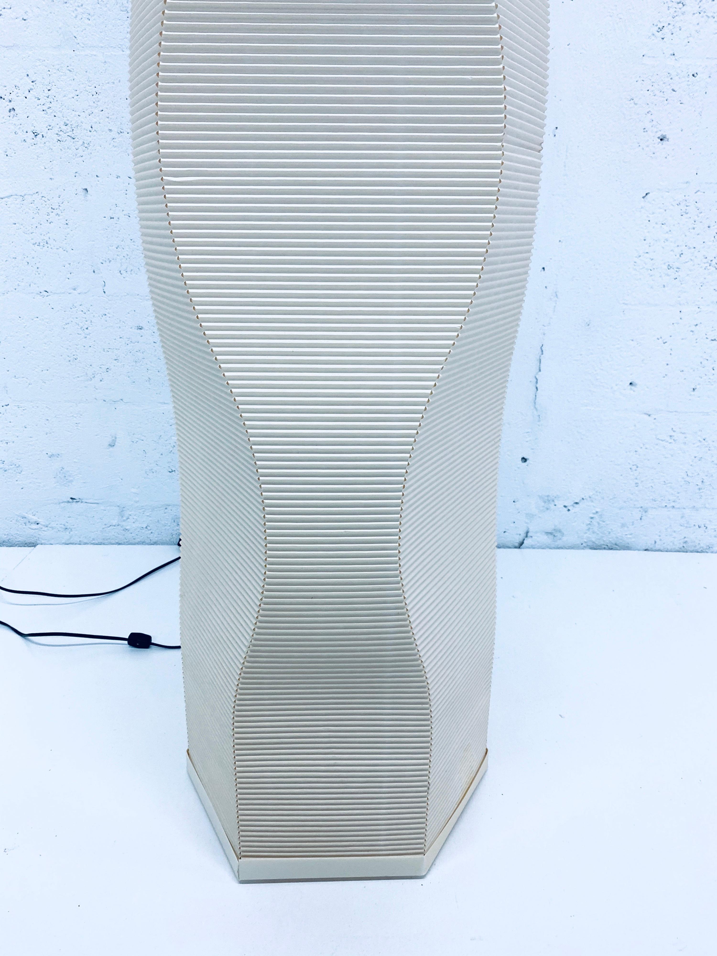 Sculptural Roland Simmons Corrugated Dimensional Parchment Floor Lamp 4