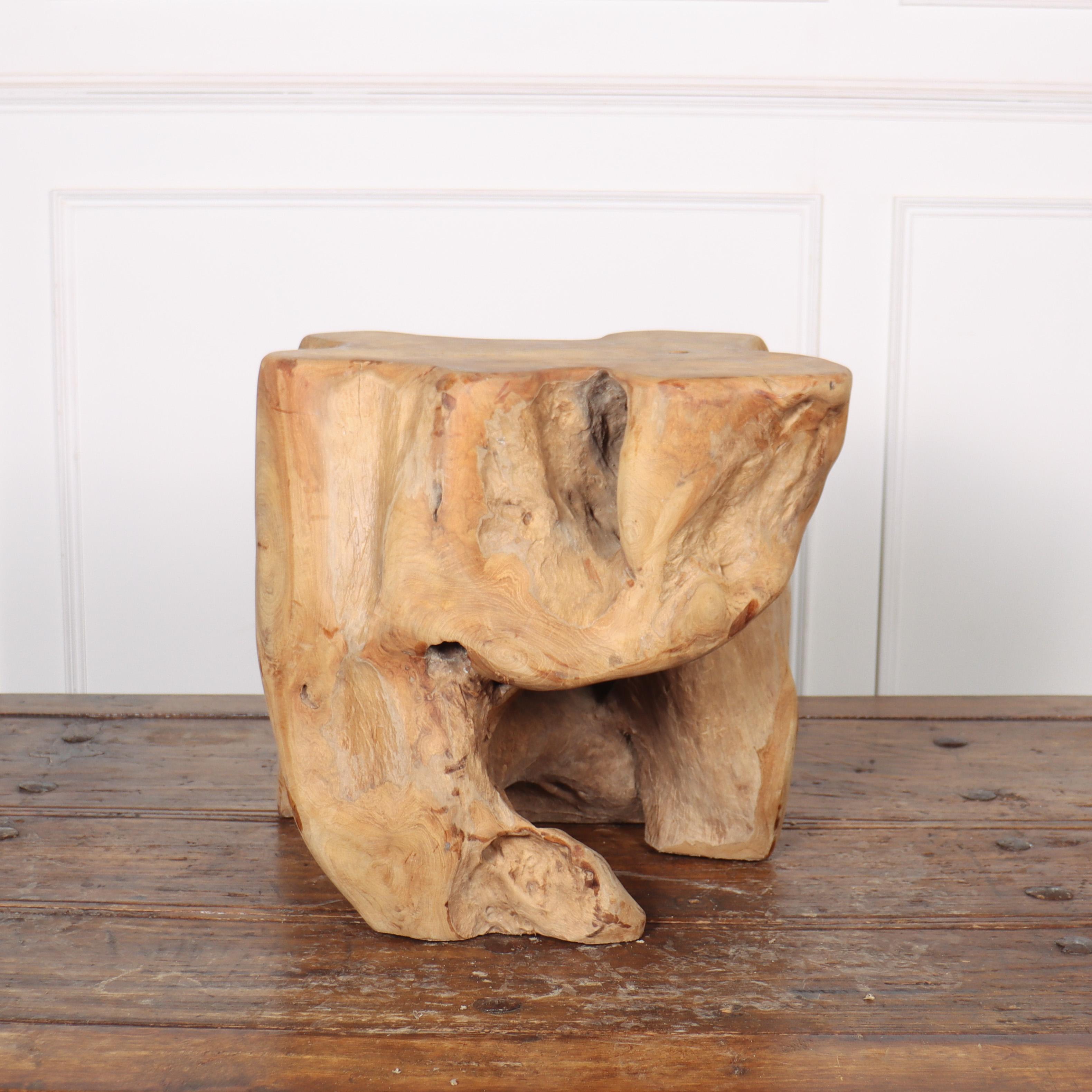Sculptural rustic root side table.

Ref: E.

Reference: 8148

Dimensions
19 inches (48 cms) High
22 inches (56 cms) Diameter