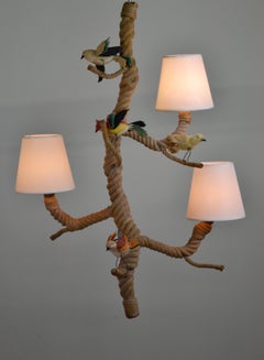 Sculptural Rope Chandelier by Adrien Audoux & Frida Minnet, 1950s