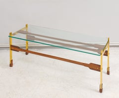 Sculptural Rosewood and Brass Coffee Table