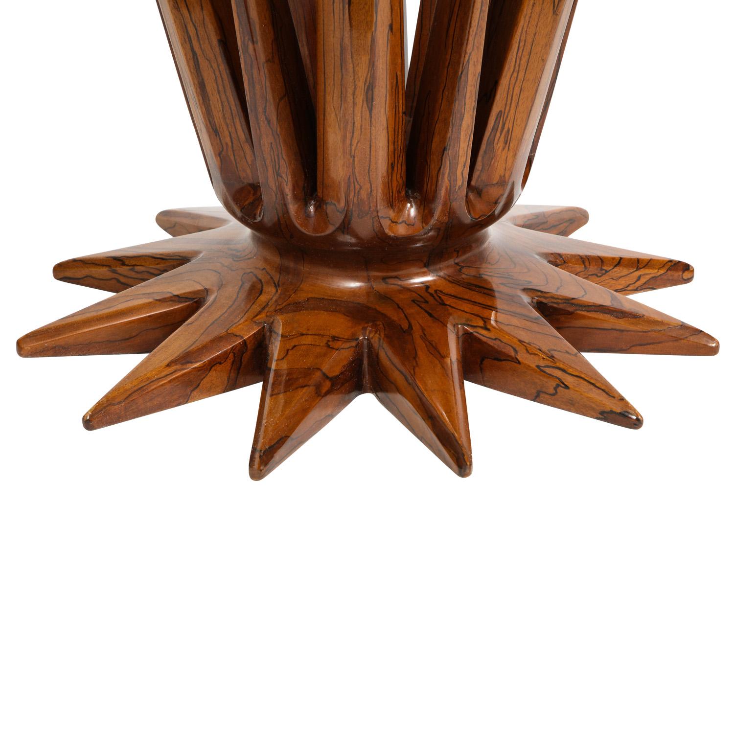 Hand-Crafted Sculptural Rosewood and Glass Coffee Table, 1950s For Sale