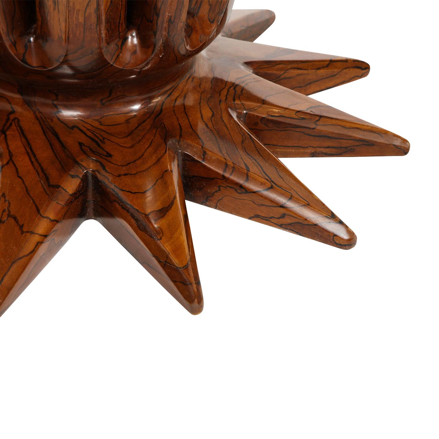 Sculptural Rosewood and Glass Coffee Table, 1950s In Excellent Condition For Sale In New York, NY