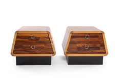 Sculptural Night Stands in Rosewood and Maple, 1970's