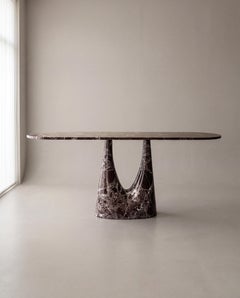 Sculptural Rosso Levanto Customizable Console Table, Large Marble Entryway Table