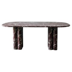 Tavolo da pranzo scultoreo Rosso Levanto - Tavolo da pranzo in marmo rosso