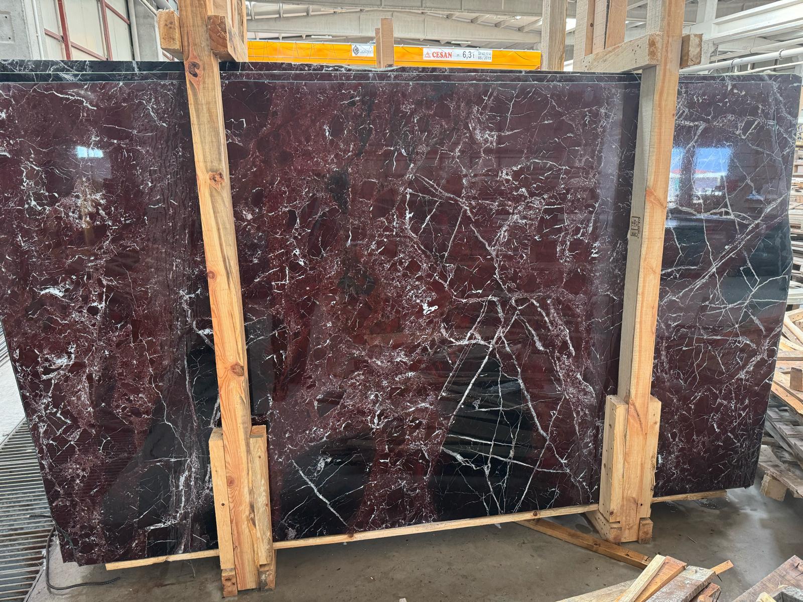 Sculptural Rosso Levanto Ellips Dining Table - Eliptical Marble Oval Table In New Condition For Sale In İnegöl, TR