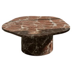 Sculptural Rosso Levanto Marble Coffee Table – Collectible Red Marble Table