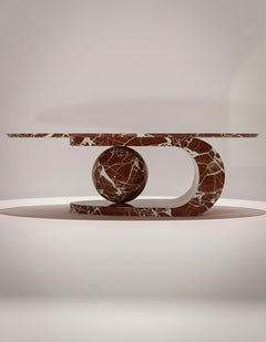 Sculptural Rosso Levanto Marble  Coffee Table - Marble Modern Coffee Table