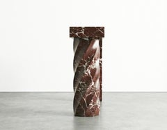 Tavolo consolle scultoreo in marmo Rosso Levanto - Tavolo da ingresso personalizzato in marmo rosso