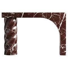 Sculptural Rosso Levanto Marble Console Table - Custom Red Marble Entryway Table