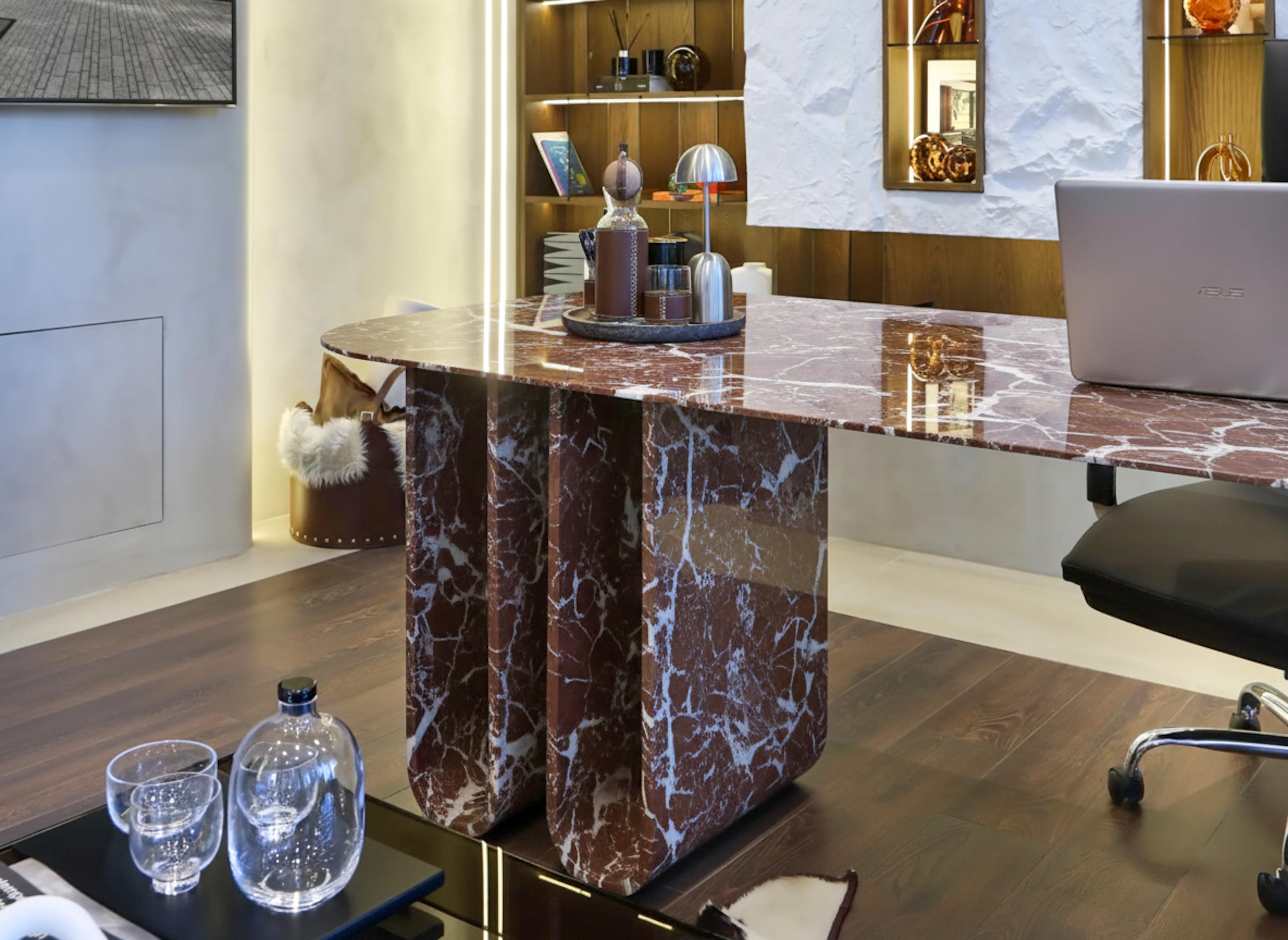 Material: 100% Authentic Rosso Levanto Marble

Dimensions: 72