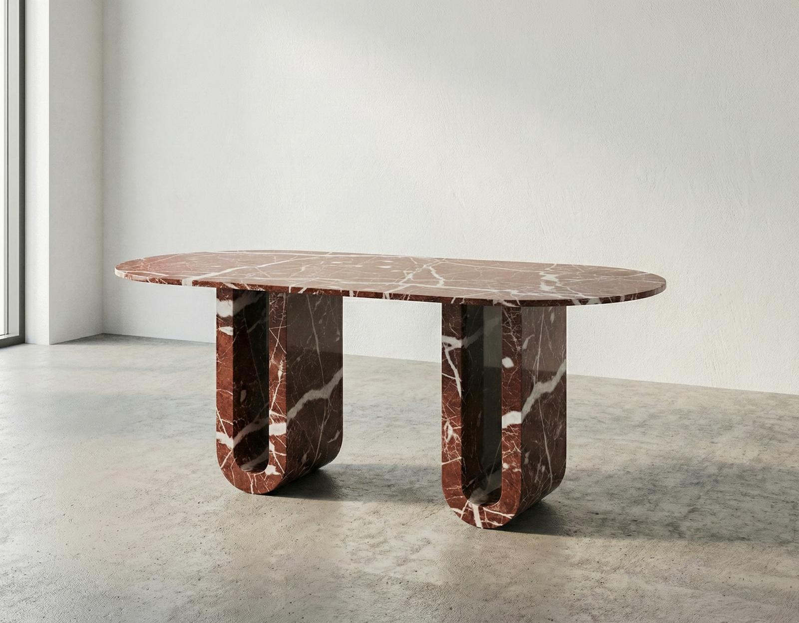 MATERIAL : 100% Marbre Rosso Levanto authentique

Dimensions : 72