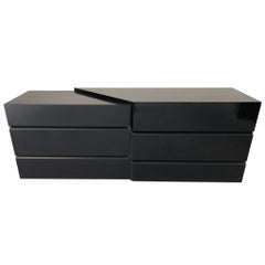 Sculptural Rougier Matte and Gloss Modern Dresser