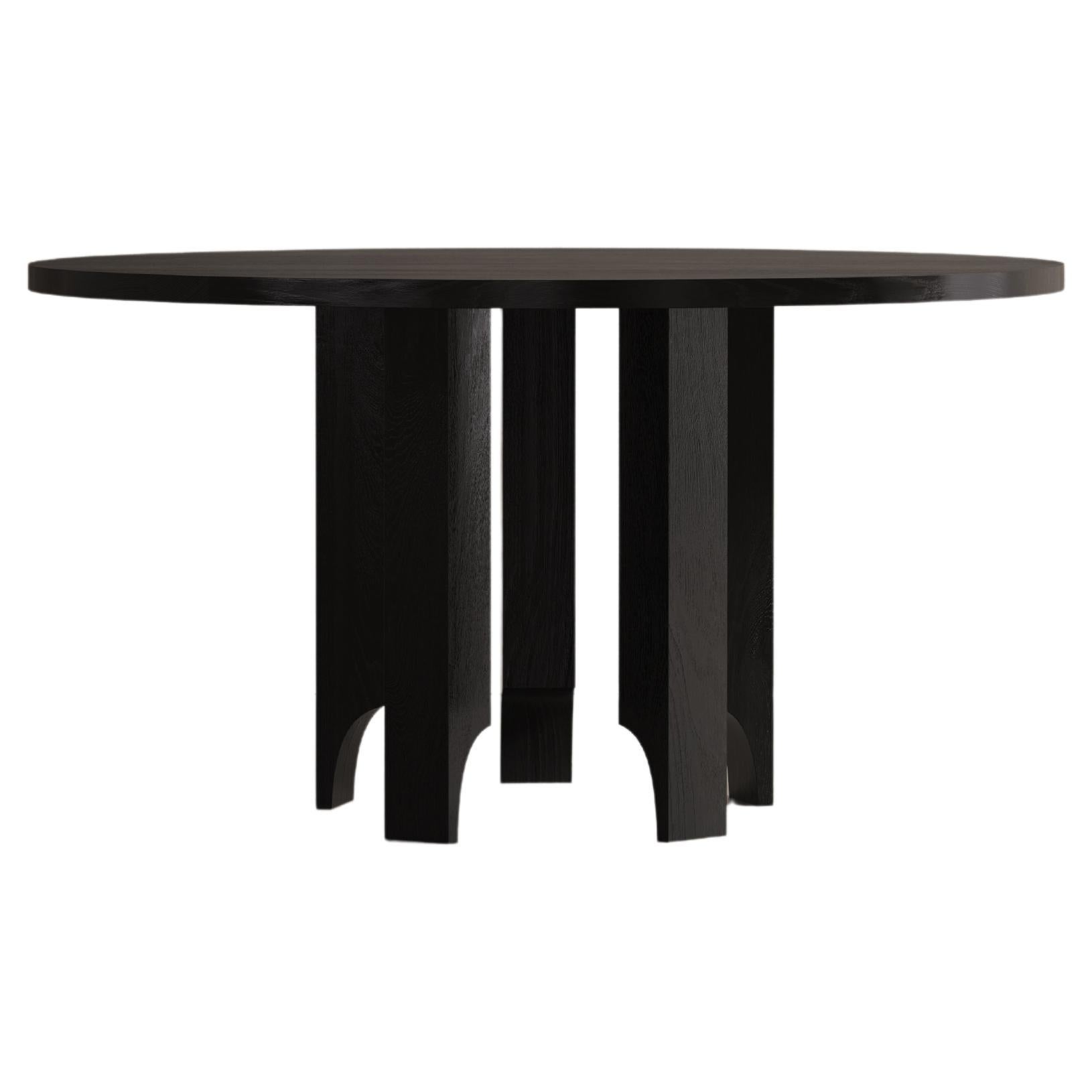 Sculptural Round Acer Dining Table Solid Wood For Sale