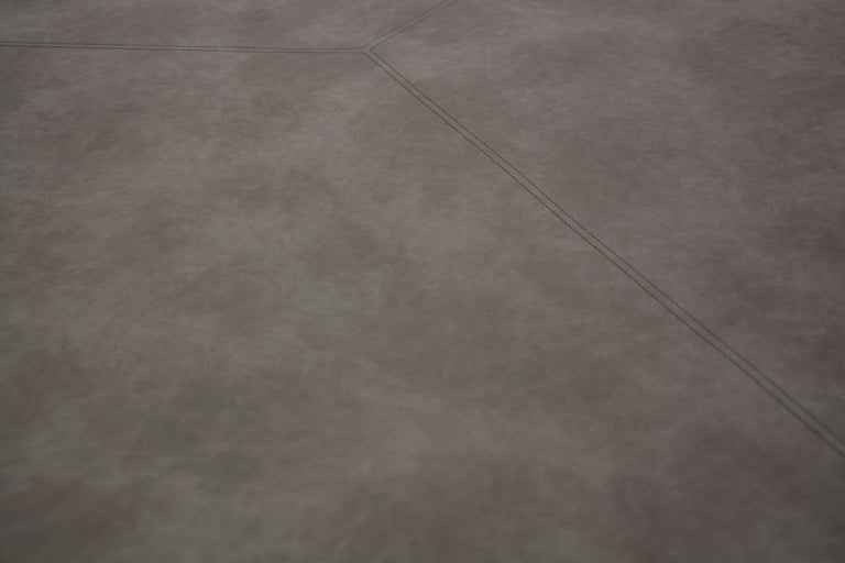 Sculptural Round Carved Wood and Fabric Game Table from Costantini