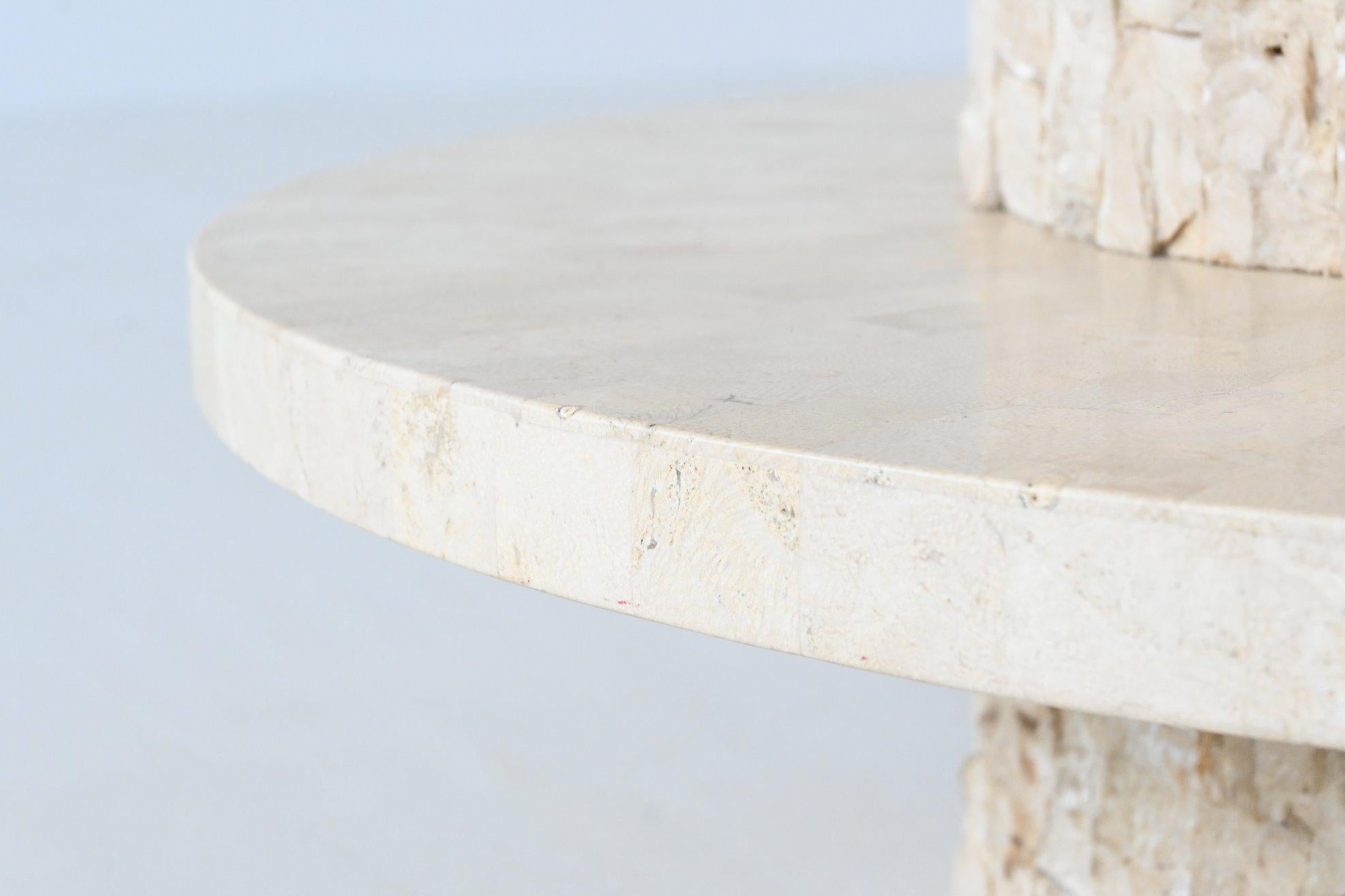 Sculptural Round Coffee Table Mactan Stone, Belgium, 1970 2