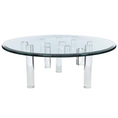 Sculptural Round Lucite Coffee Table