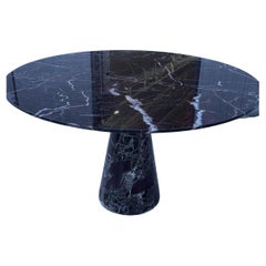 Sculptural Round Rosso Levanto Stone Table - Red Marble Dining Table