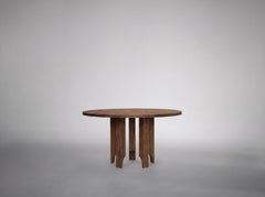 Sculptural Round Table, Brutalist, Solid American Walnut, Acer by Mokko
