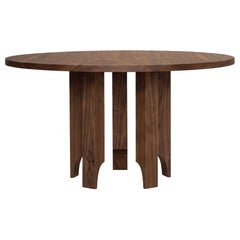 Sculptural Round Table, Brutalist, Solid American Walnut, Acer by Mokko
