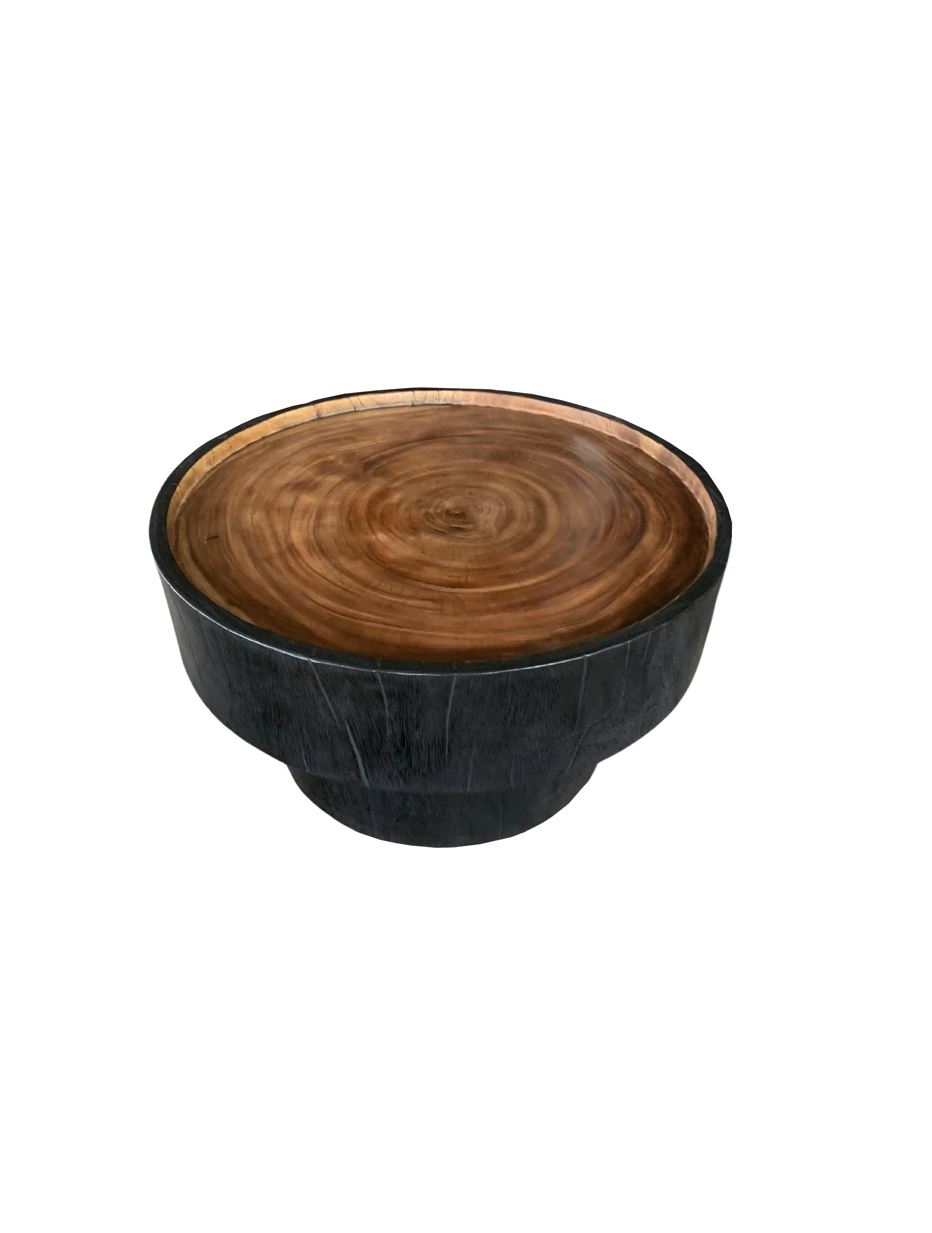 Hand-Crafted Sculptural Round Table Crafted from Solid Mango Wood For Sale