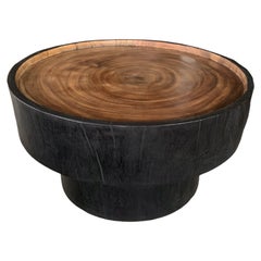 Sculptural Round Table Crafted from Solid Mango Wood