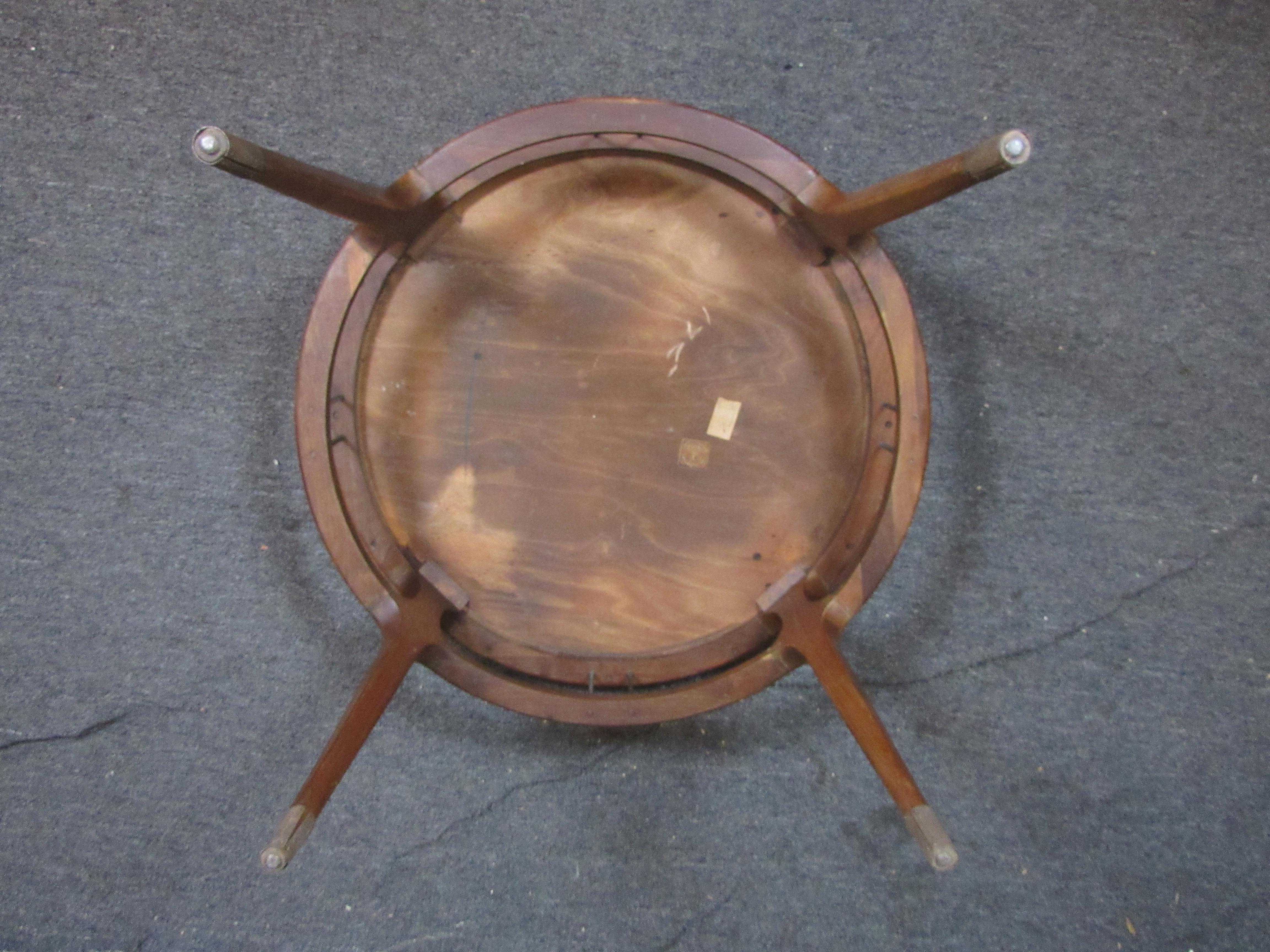 Wood Sculptural Round Walnut Table by Gordon's Inc For Sale