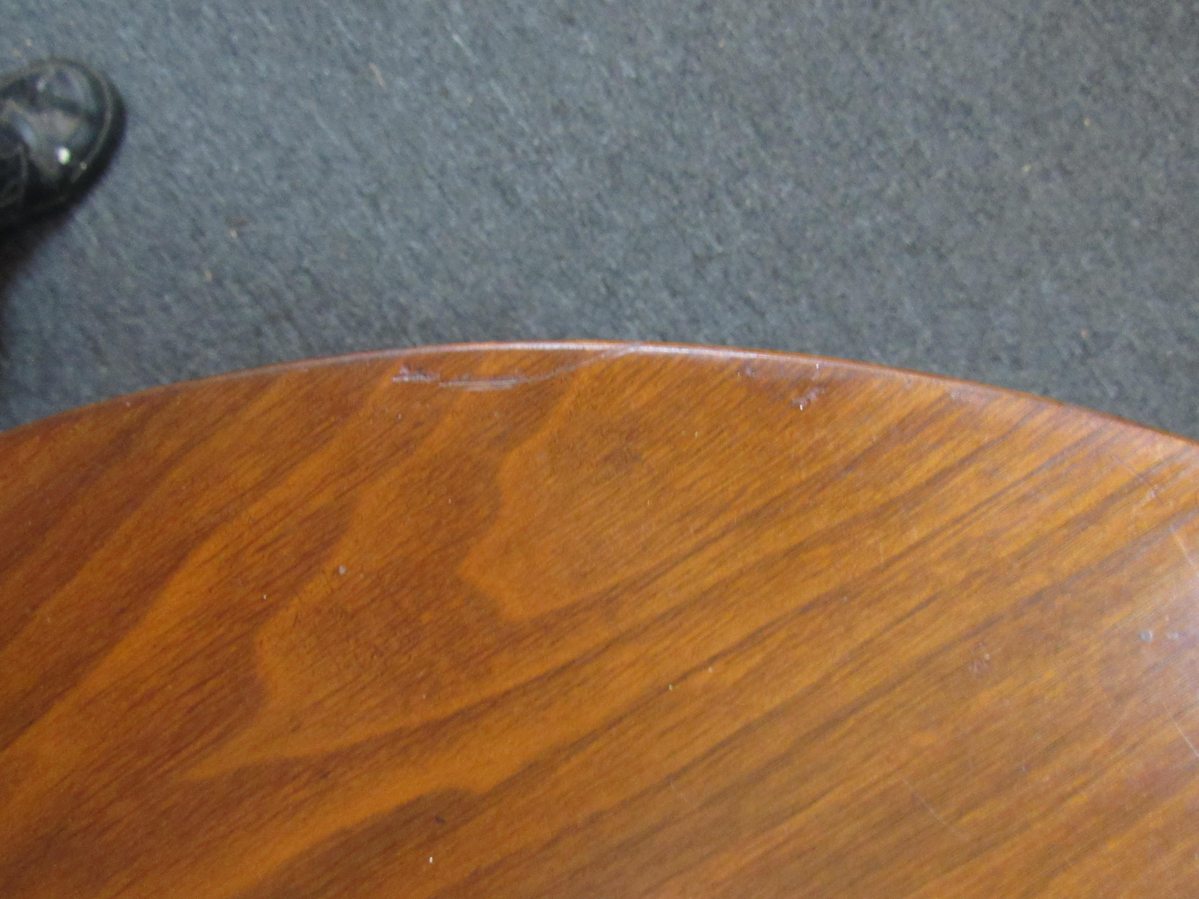Sculptural Round Walnut Table by Gordon's Inc For Sale 2