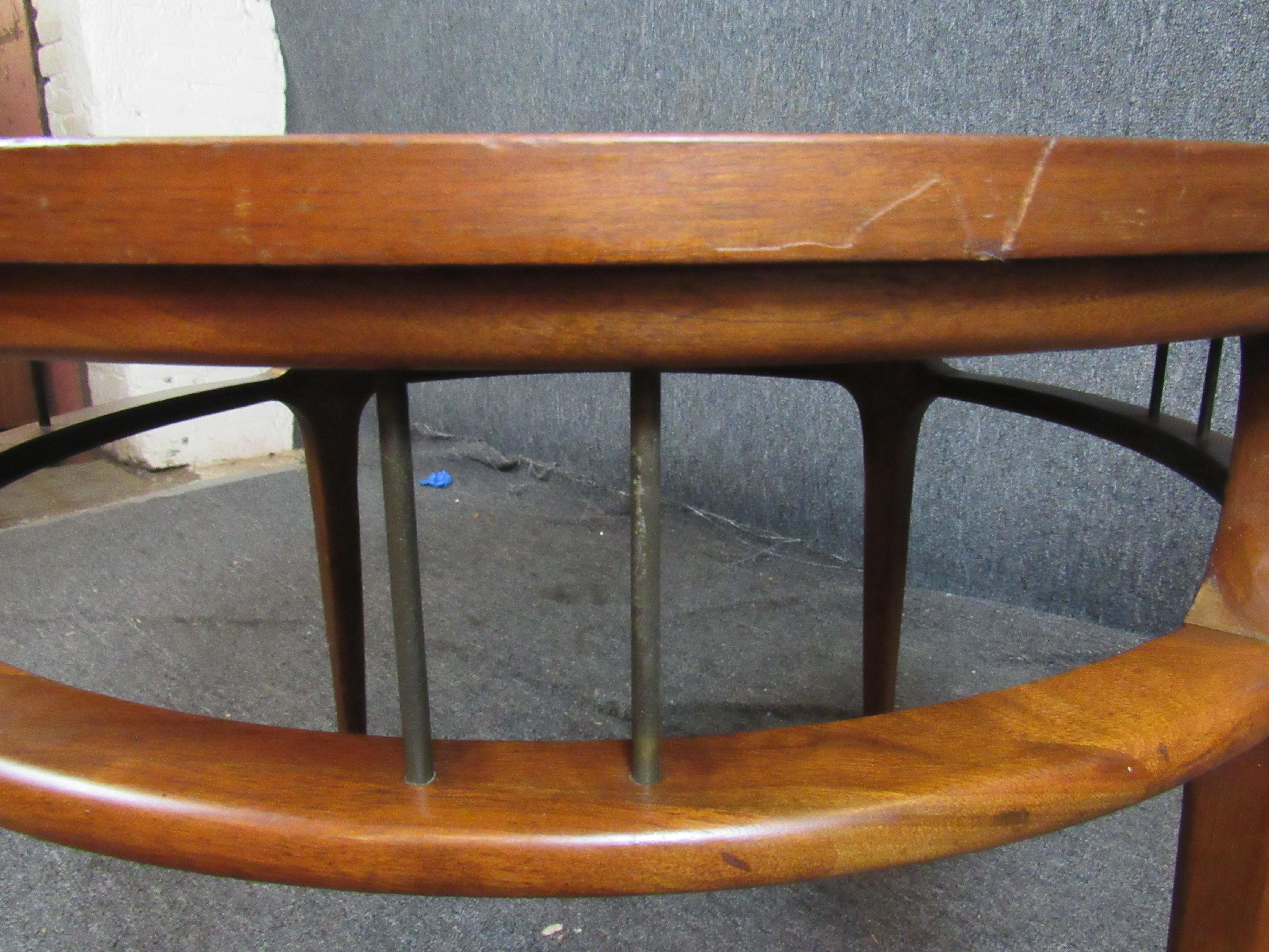 Sculptural Round Walnut Table by Gordon's Inc In Good Condition For Sale In Brooklyn, NY