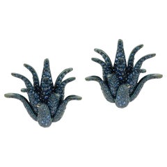 Sculptural Sapphire Cluster Earrings