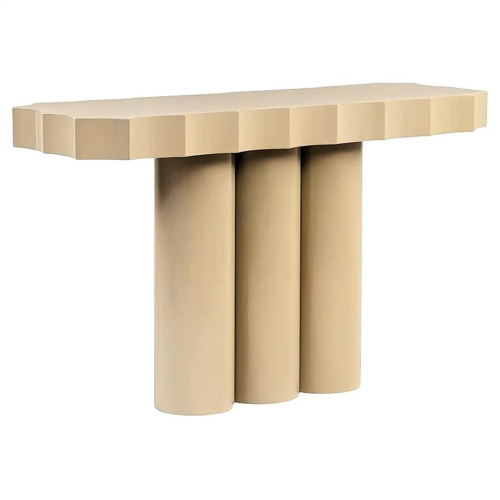Tavolo consolle scultoreo smerlato in Oak Oak Naturale di JMS In condizioni Nuovo in vendita a NEW YORK, NY