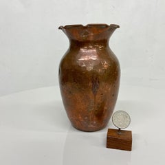 Sculptural Scalloped Hammered Copper Vase Santa Clara del Cobre Mexico 1960s