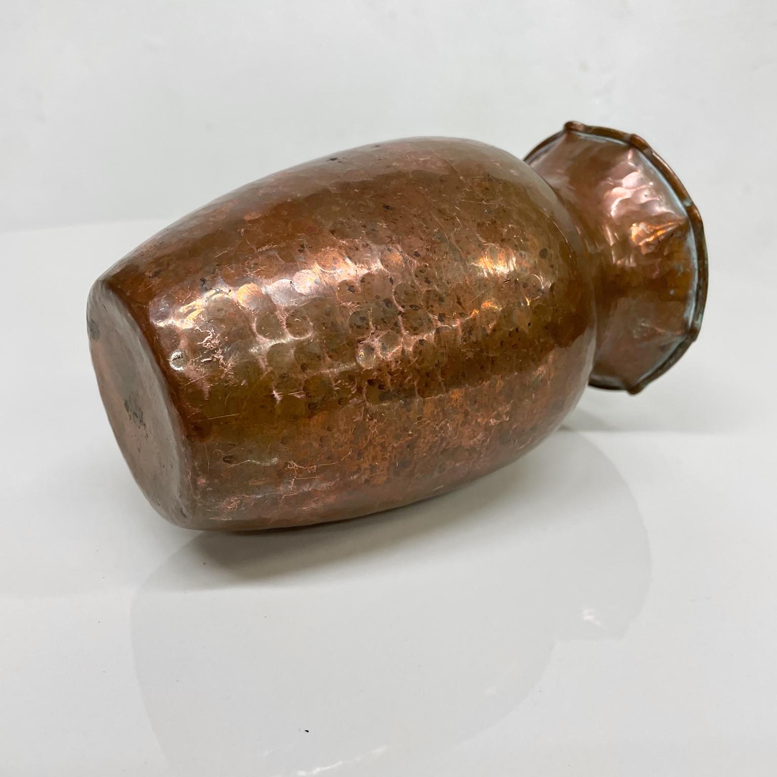Mid-20th Century Sculptural Scalloped Hammered Copper Vase Santa Clara del Cobre Mexico 1960s