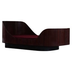 Sculptural Scandinavian Art Deco Bed / Daybed in Mahogany, 1940s