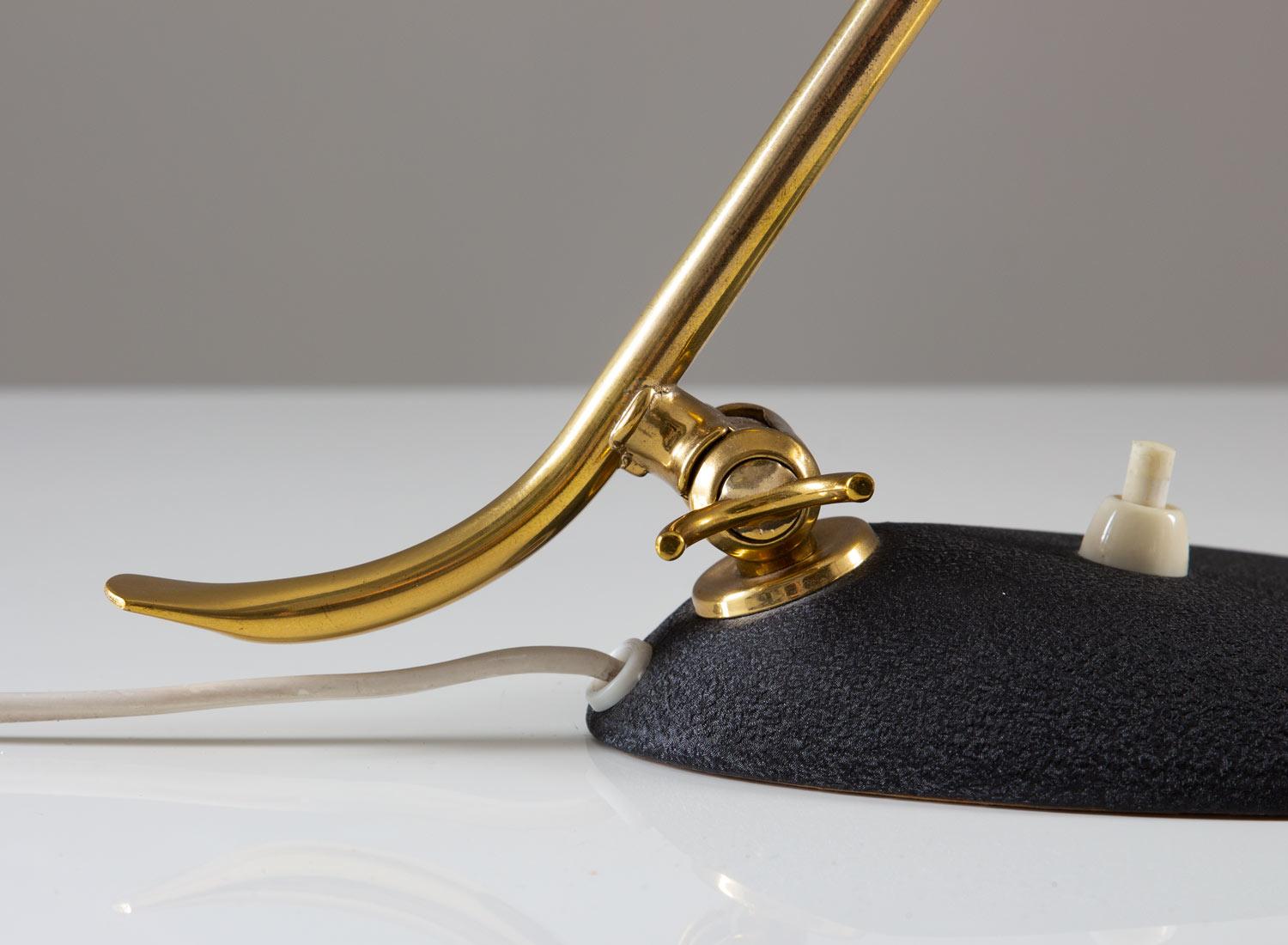 Swedish Sculptural Scandinavian Midcentury Desk Lamp in Brass