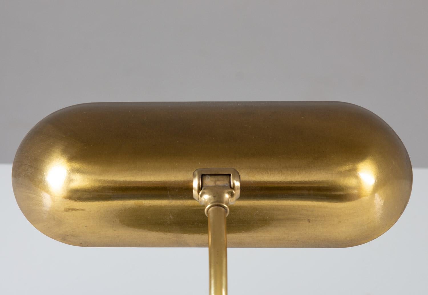 20th Century Sculptural Scandinavian Midcentury Desk Lamp in Brass