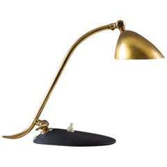 Sculptural Scandinavian Midcentury Desk Lamp in Brass