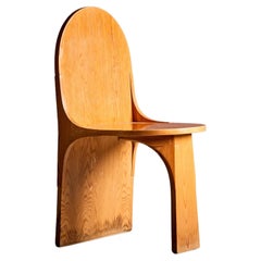 Sculptural Scandinavian Modern Chair in Wood Denmark - 1960s