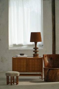 Lampada da tavolo scultorea scandinava in pino organico, stile Wabi Sabi, anni '60