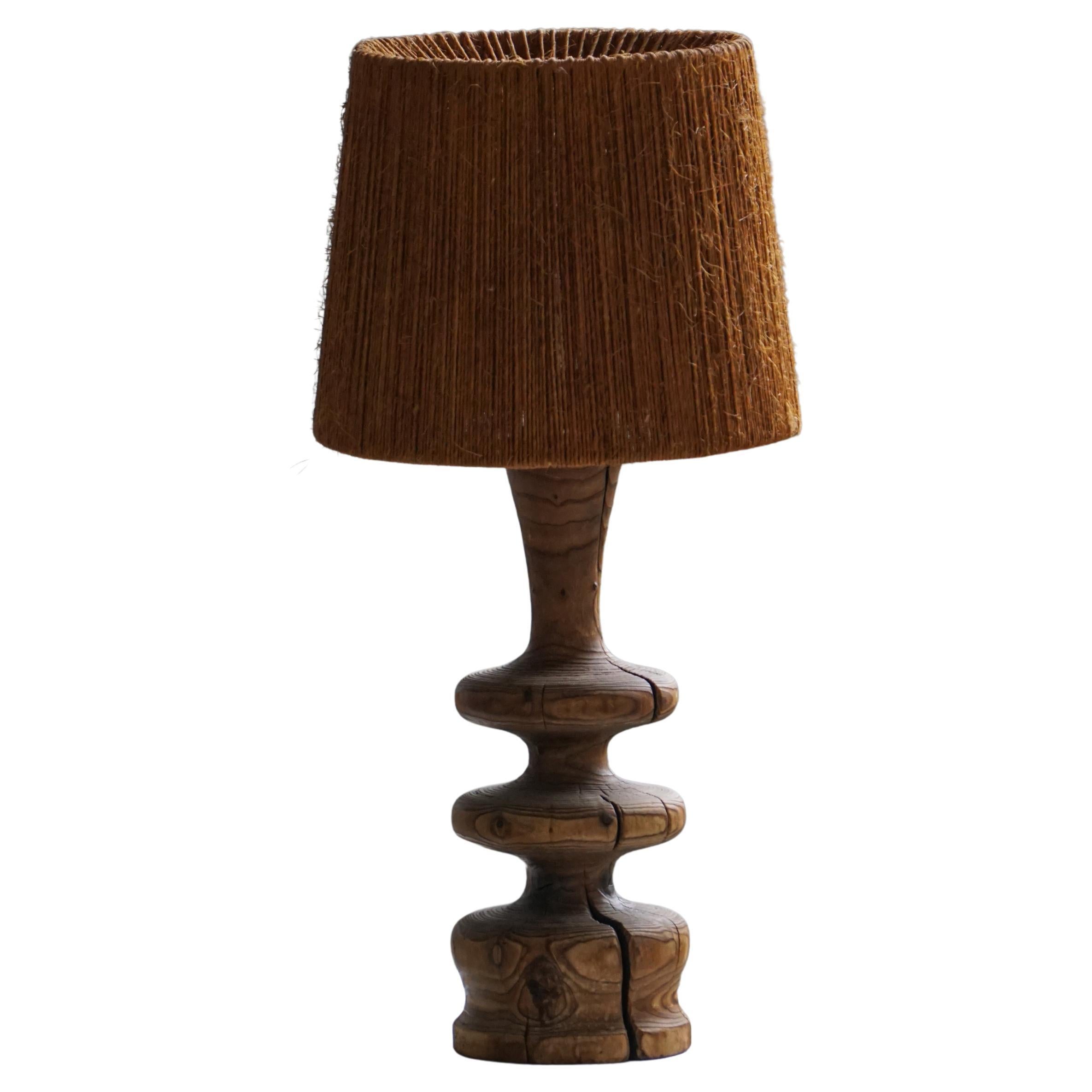 Lampada da tavolo scultorea scandinava in pino organico, stile Wabi Sabi, anni '60 in vendita