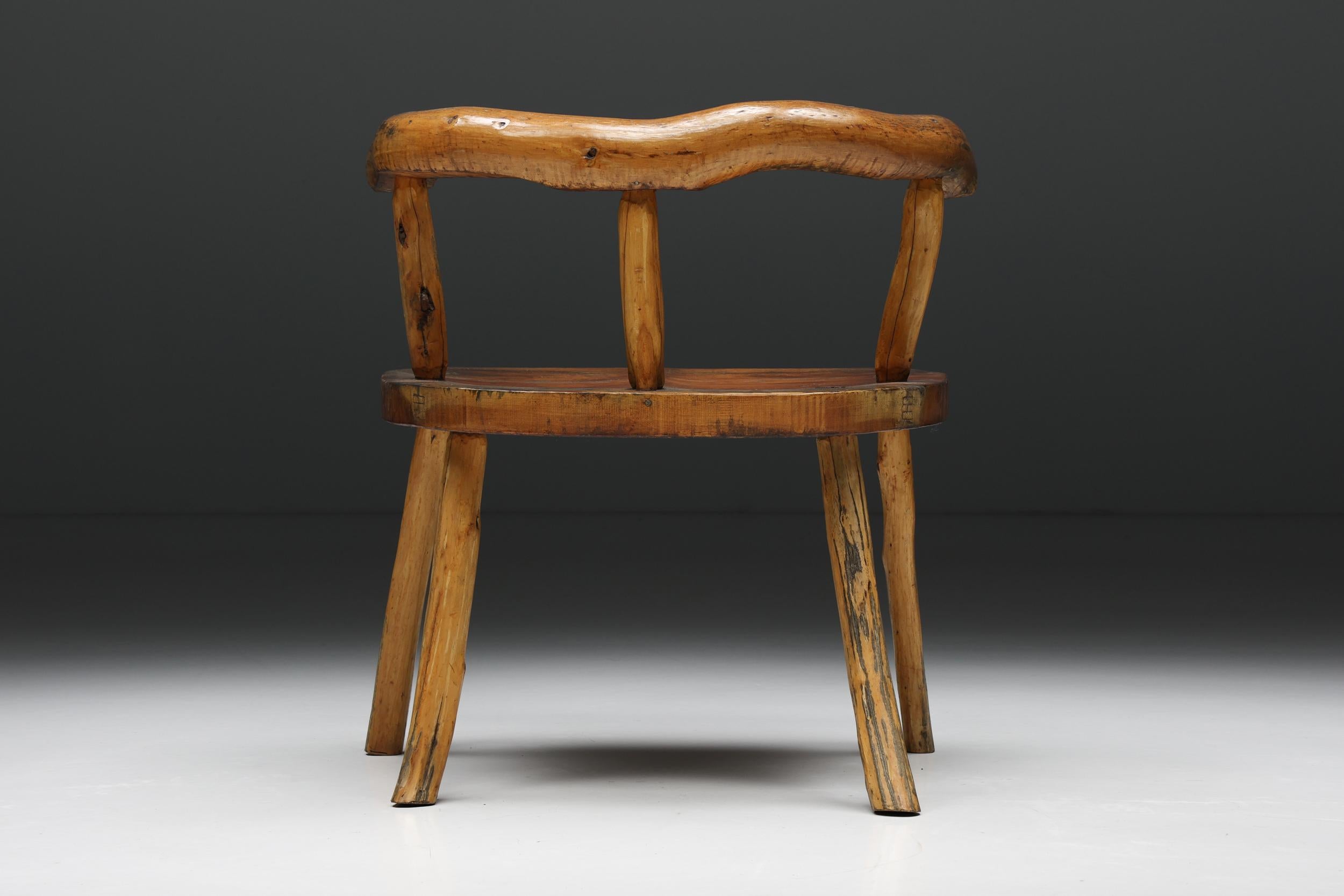 Sculptural Scandinavian Wabi Sabi Chair, 1940s In Excellent Condition In Antwerp, BE